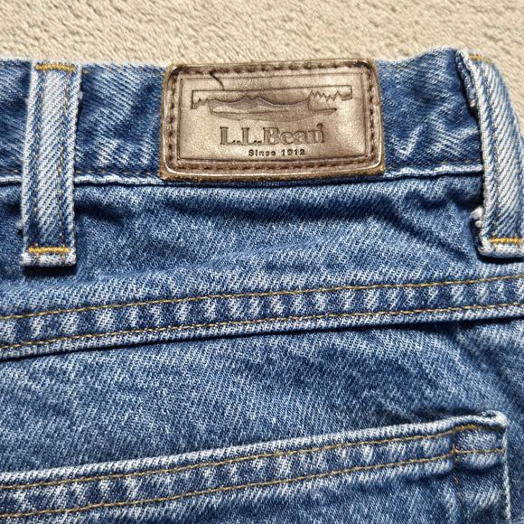 L.L. Bean Flannel Lined Jeans Mens 38x30 Blue Classic Fit Double L Cotton Denim - Picture 4 of 9